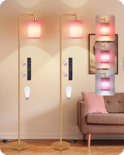 Dimmable Floor Lamp for Living Room with Remote & 10W Bulb