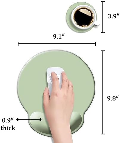 DOOKE Ergonomic Mouse Pad with Wrist Support, Cute Wrist Pad with Non-Slip Rubber Base for Computer, Laptop, Home Office Gaming, Working, Easy Typing & Pain Relief,Sage Green