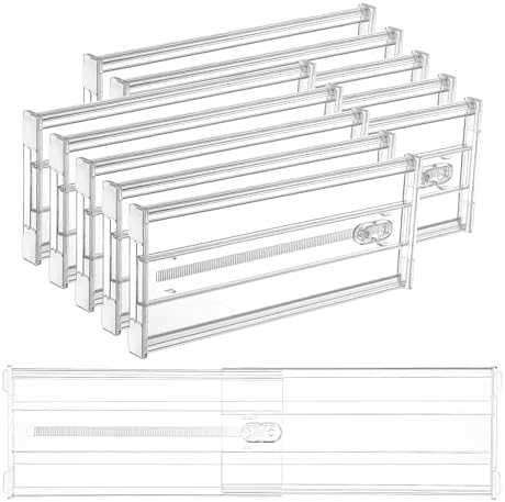 Vtopmart 6" Tall Upgrade Drawer Dividers, 12.8"-22.3" Expandable, 10 Pack