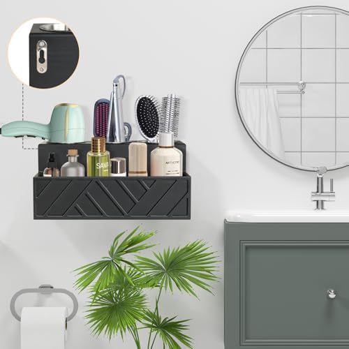 Hair Tool Organizer Wall Mounted, Hair Dryer Holder, Bathroom Countertop Organizer for Bathroom Accessories, Blow Dryer Organizer for Curling Iron, Hair Styling Tools, Vanity Organizer for Makeup