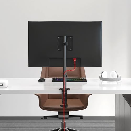 Pholiten Single Monitor Stand, 13-32 Inch, Black