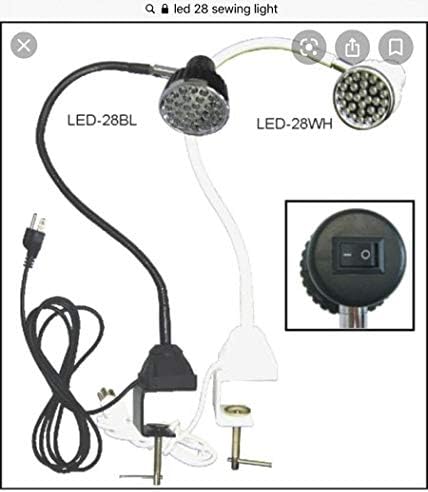 Task Lights with 28 LED Honeycomb Anti-Glare Lens - 30" Commercial C Clamp with 2" Opening - CE Certified with 60,000 Hours of Use - 2 Light Settings - Best for Sewing, Reading, Study