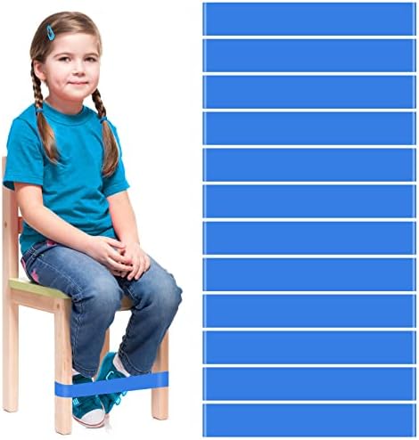 Charniol 24 Pcs Classroom Chair Bands for Kids with Fidgety Feet Bouncy Fidget Bands for Classroom Chair Flexible Seating for School Students Adhd Sensory Needs(Blue, 0.5 mm)
