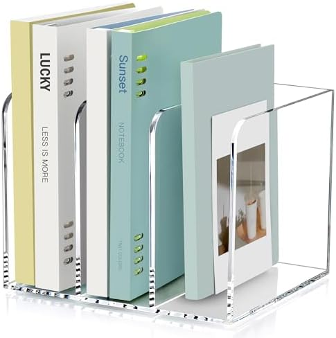 SANRUI Acrylic Magazine Holder Desk Organizer Workspace Sorter Clear 3 Slot