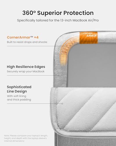 tomtoc 360° Protective Laptop Sleeve for 13-inch MacBook Air M5/A3449 2026