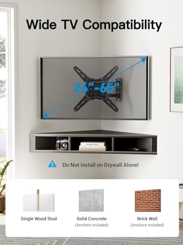 Pipishell Full Motion TV Wall Mount for 26–65 inch TVs up to 80 lbs