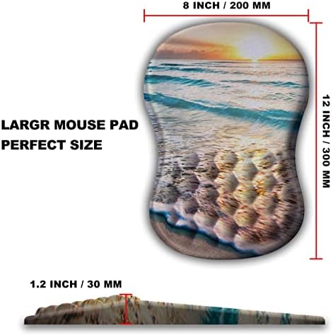 Mouse Pad Wrist Support, Ergonomic Mouse Pad with Massage Dot, Comfortable Computer Mouse Pad for Laptop, Wrist Rest Pain Relief Mousepad with Non-Slip PU Base for Office & Home, 12 x 8 in