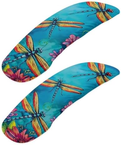 Dragonfly Print Office Chair Arm Covers Set of 2, Soft Elastic Fabric Chair Arm Rest Covers, Stretchy Washable Office Chair Arm Covers for Desk Chairs Computer Chair, Blue