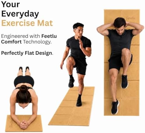Foldable Yoga Mat, 72" x 24" x 6mm, Lightweight & Non-Slip