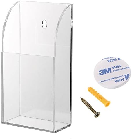 Hipiwe Wall Mount Remote Control Holder Clear Acrylic Media Organizer Box