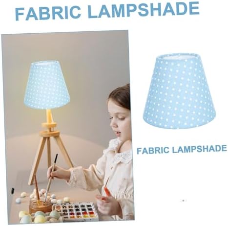 Creative Blue Polka Dot Cloth Lampshade Cover Bottom Bracket Soft Light Filter Home Decor Accessory for Bedside Floor Wall Lamps