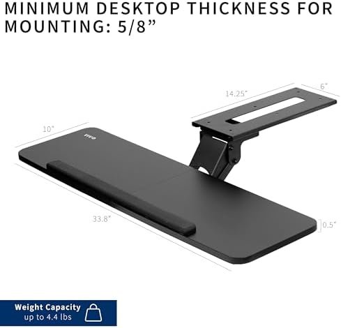 VIVO Black Under Desk 34 x 10 in Adjustable Keyboard Tray, MOUNT-KB36B