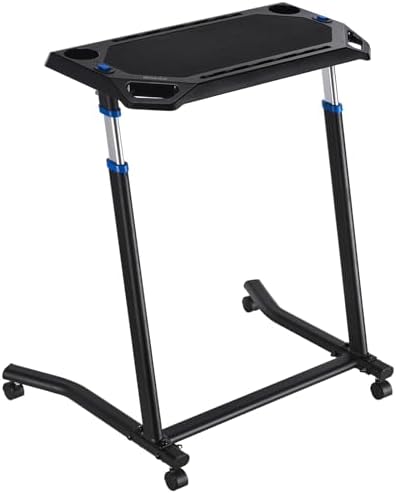 VEVOR Cycling Desk, Adjustable Bike Trainer & Treadmill Desk with Triangle Support, Non-Slip Multi-Slot Bike Trainer Fitness Desk with Handle Bar, Fit for Home Office Exercise