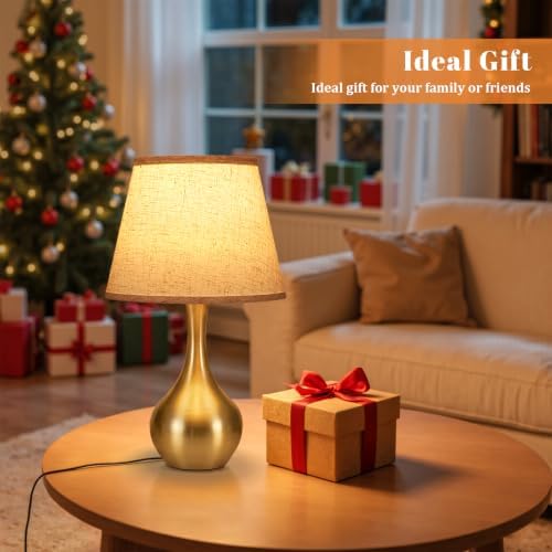 16.1" Touch Table Lamp for Nightstand, 3 Way Dimmable Small Bedroom Lamp