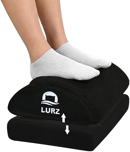 Ergonomic Foot Rest Under Desk for Office Desk Accessories – Adjustable Height Memory Foam Foot Stool Under Desk for Home Office Chair & Gaming Chair – for Back & Hip Pain Relief