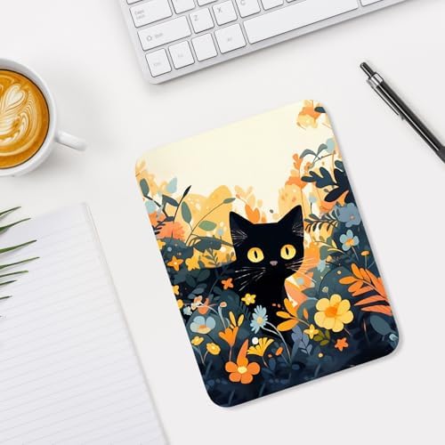 Small Mouse Pad, Mini Mouse Pad 6 x 8 Inch, Thick Rubber Waterproof Mouse Mat, Cute Mousepad for Women Men Wireless Mouse Laptops Home Office, Cute Cat in Flower