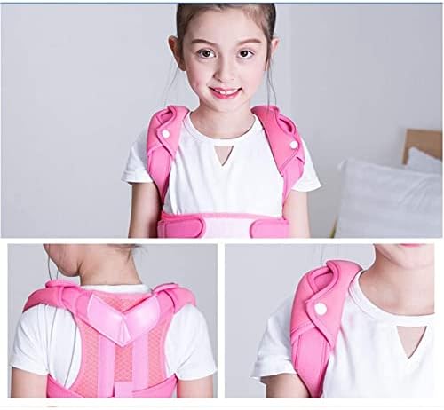 Posture Corrector Adjustable Back Shoulder Straighten Orthopedic Brace Belt for Kyphosis, Chest Slouching and Humpback, Improving Posture Back Posture (Color : Pink, Size : Small)