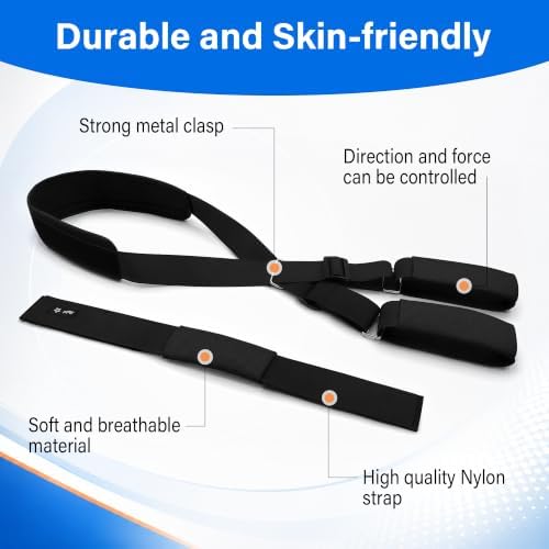 SPRING SEAON Neck Stretcher Adjustable Neck Traction Strap (Black)
