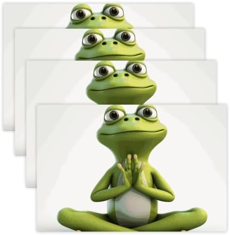 Funny Frog Doing Yoga Placemats 12x18 Inch Farmhouse Table Mats