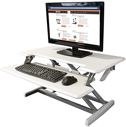 Victor High Rise 32.5-Inch Sit to Stand Desk Converter, White