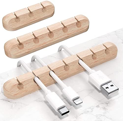 SOULWIT Cable Holder Clips, 3-Pack Cable Management Cord Organizer Clips Silicone Self Adhesive for Desktop USB Charging Cable Nightstand Power Cord Mouse Cable Wire PC Office Home