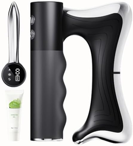 Heated Muscle Scraper Tool –Electric Fascia Knife Massager Heating and Vibration, Muscle Scraper Tool, Body Gua Sha Massage Tool,Fascia Tool Massage Tools for Deep Tissue(Black)