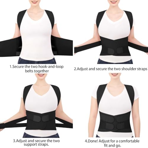 Posture Corrector for Women and Men Shoulder Back Brace (Black, Medium)