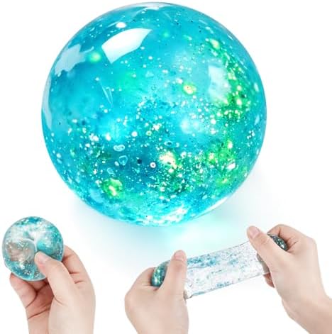 Coconut Oil Squishy, Coconut Oil Slow Rising Squeeze Stress Ball Clear Jelly Bubblegum Texture Coconut Oil Squishy Toy (Blue-A)