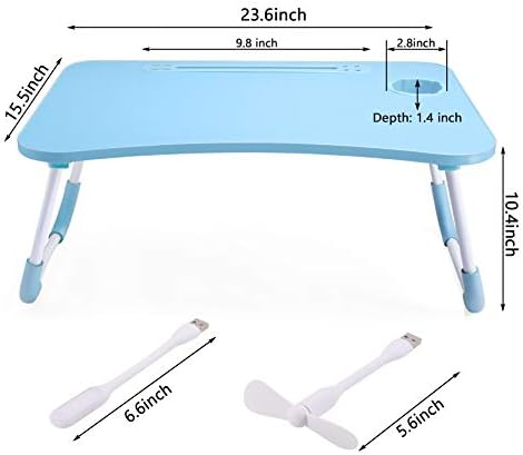 Slendor Foldable Lap Desk with Cup Holder for Bed, Couch, Floor