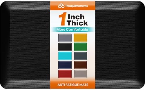 1-Inch Thick Anti-Fatigue Mat for Kitchen and Standing Desk, 20"x32", Black