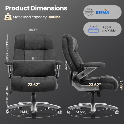 Big and Tall Office Chair with Kneading Massage, Comfy and Heavy Duty