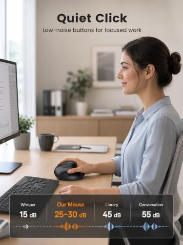 INPHIC X9 Pro Ergonomic Wireless Mouse 12800DPI Rechargeable Vertical Mouse