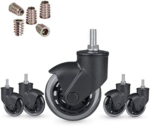 Hirate 3/8"-16UNC Threaded Stem Chair Caster Wheel with Nylon Cover