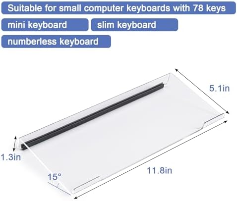Clear Acrylic Tilted Computer Keyboard Holder for Ergonomic Typing