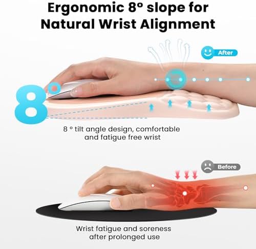 EooCoo Massage Ergonomic Mouse Pad with Dual-Slope Design Wrist Rest