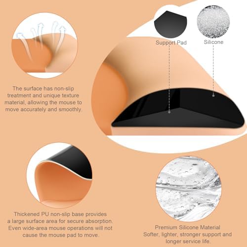 MOSISO Wrist Rest Support Mouse Pad & Keyboard Set, Cosmic Orange
