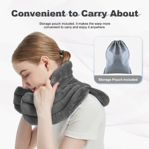 MORLIDEN Neck Heating Pad Microwavable for Shoulders, Warmer Wrap Microwave Heating Pad for Neck and Shoulders for Pain Relief (Gray)