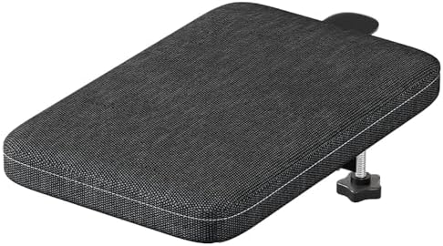 Foldable Armrest Desk Mount - Metal Support + Cushioned Pad for Wrist Relief, Ergonomic Workstation Accessory (Black)