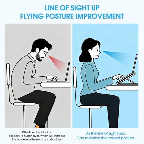 Laptop Stand for Desk, Ergonomic Design Adjustable Aluminum Foldable Portable Computer Stand, Compatible with MacBook Air Pro, HP, Lenovo, Dell, More 10-15.6" Inch and Tablets