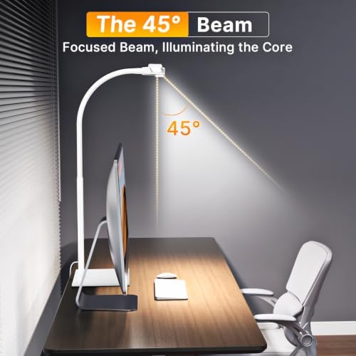 Syrinx LED Desk Lamp for Home Office, 18W 2000LM Dimmable Light, White