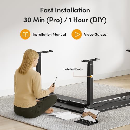 Cubiker 75 * 63" L Shaped Standing Desk, Reversible Corner Standing Desk, Suitable for Home Office, Black
