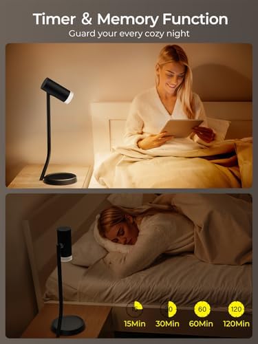 PESUTEN Cordless Table Lamps, Battery Operated Portable Table Light with Magnetic Adjustable Angle Head, 5000mAh Rechargeable Lamp with CCT Dimming for Patio Party Restaurant Dining Home 2 Packs