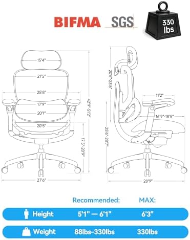 SIHOO Doro C300 Pro V2 Ergonomic Office Chair, Full-Body Adaptive Support