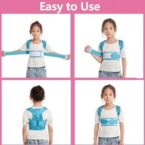 Back Brace Posture Corrector Kid Teenagers,Adjustable Upper Back Straightener Lumbar Support Belt for Hunchback Correction Pain Relief,Breathable Spine Support Brace Spine Corrector