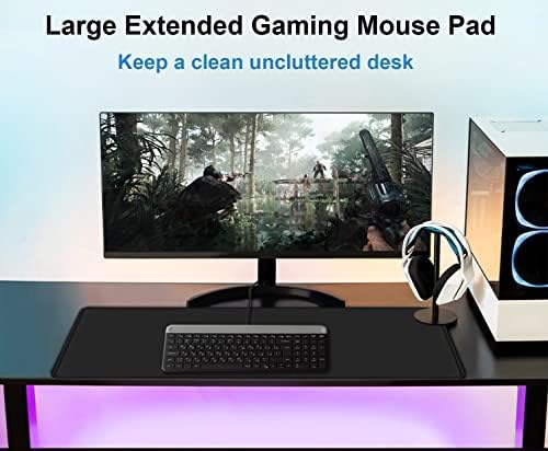 Mouse Pad Gaming, Extra Large Mousepad with Stitched Edges, Non-Slip Base