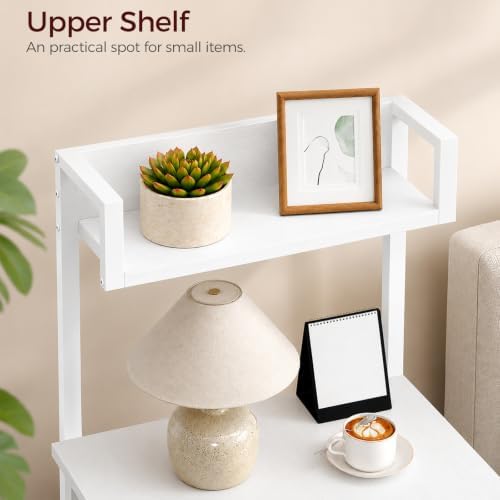MAHANCRIS Printer Table with Storage, Home Printer Stand with File Cabinet, Fits A4/Letter Size Files, Printer Cabinet with Large Tabletop, Display Shelf, for Home Office, White PTWT3501