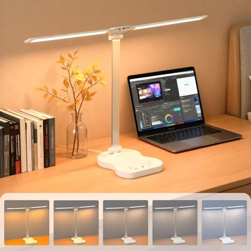 Desk Lamps for Home Office, LED Dorm Lamp, White