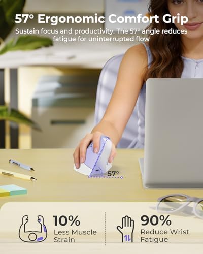 seenda MOU-302 Wireless Bluetooth Ergonomic Vertical Mouse with Volume Knob