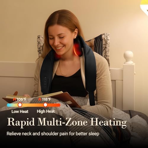 CuPiLo Cordless Neck Massager with Heat, 4D Shiatsu Kneading, FSA Eligible