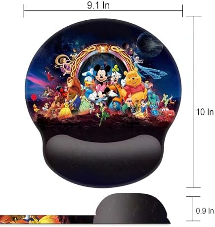 Black Ergonomic Mouse Pad with Wrist Support, Non-Slip Rubber Base, Anime Design, Pain Relief for Office & Home, Gaming Mouse Pads for Desk